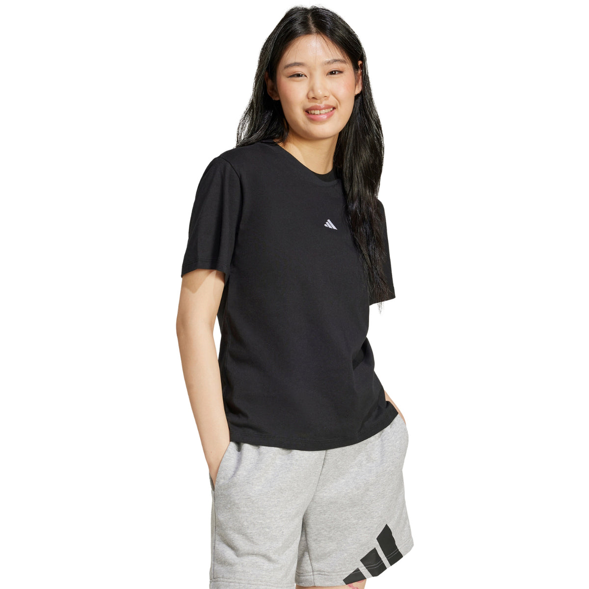 Koszulka Damska Adidas Essentials Small Logo Cotton Czarna JC5943