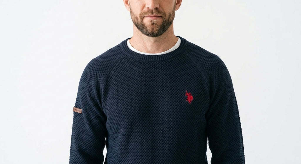 Męska Bluza U.S. Polo Assn. Granatowa Dzianina