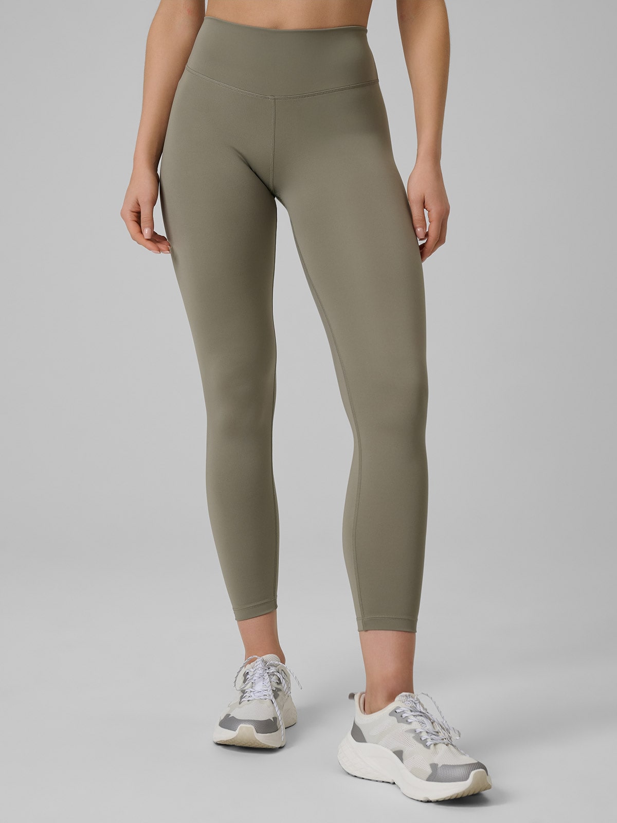 Legginsy Damskie 4F FNK F458 Sportowe Oliwkowe Khaki Szybkoschnące