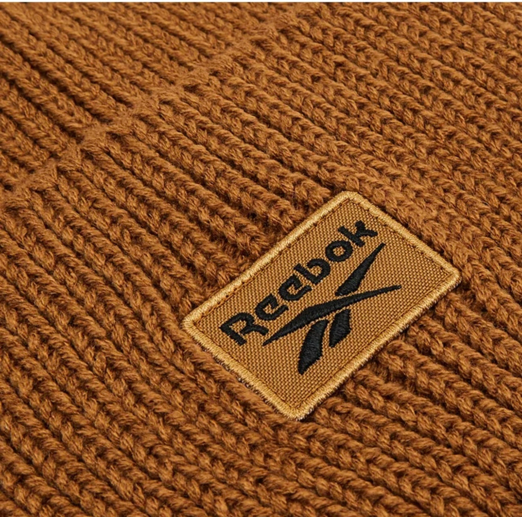 Reebok Czapka Beanie Zimowa Uniseks Brązowa Logowana Ciepła