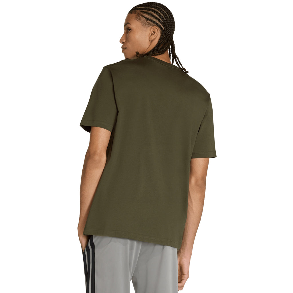 Koszulka Męska Adidas KT4448 Sportowa Oliwkowa Logo Bawełna