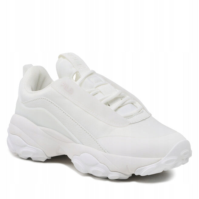 Fila Białe Skórzane Buty Damskie Sportowe Sneakersy Gruba Podeszwa
