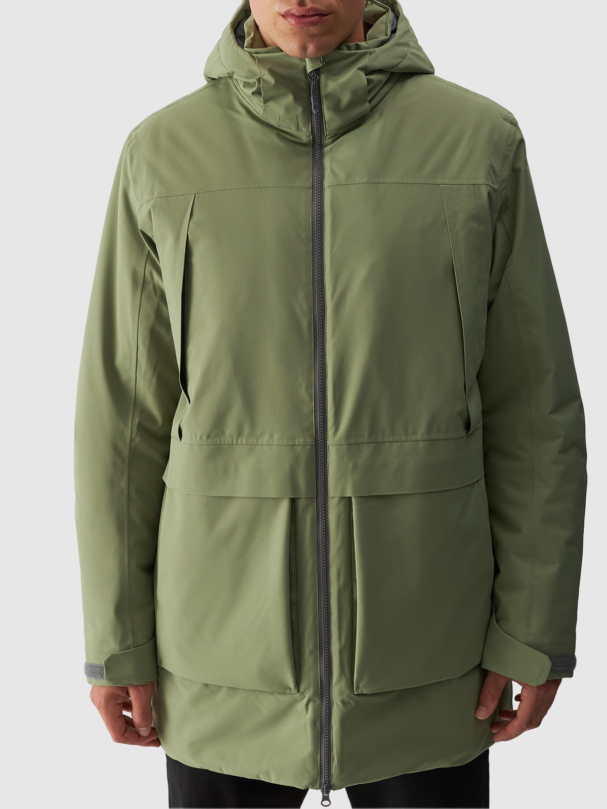 Kurtka Męska 4F M563 Zimowa Długa Regular Khaki Przejściowa