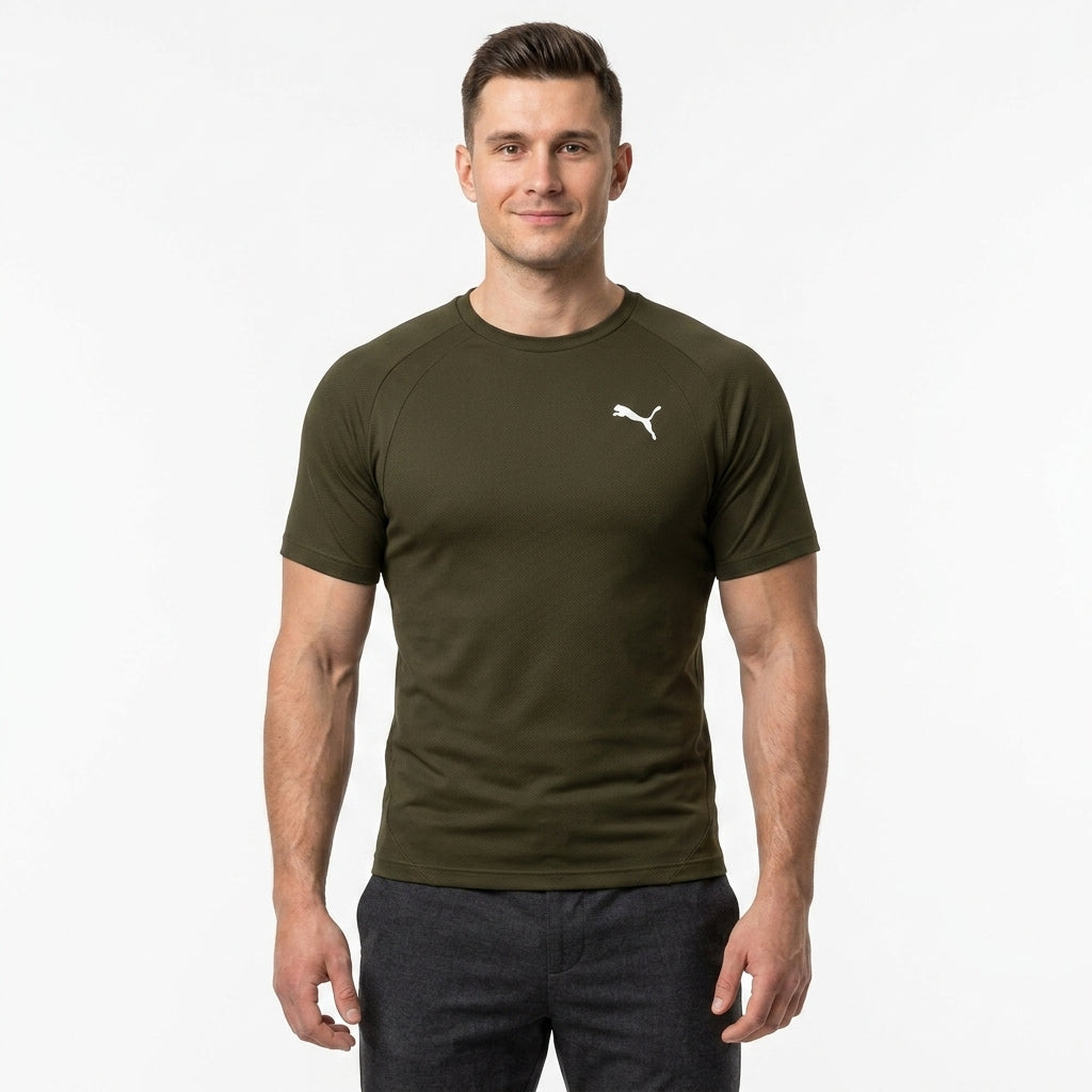 Koszulka Męska Puma Evostripe 68822970 Sportowa Zielona