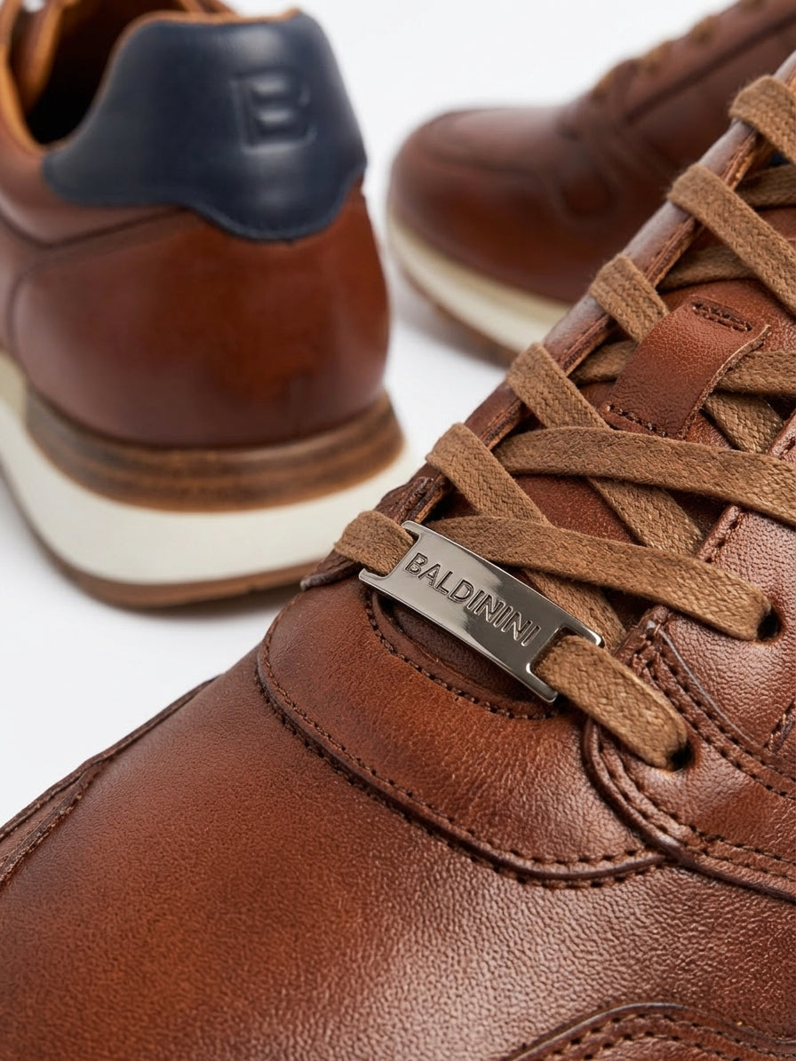 Sneakersy Męskie Baldinini Allure 4000 Sportowe Brązowe