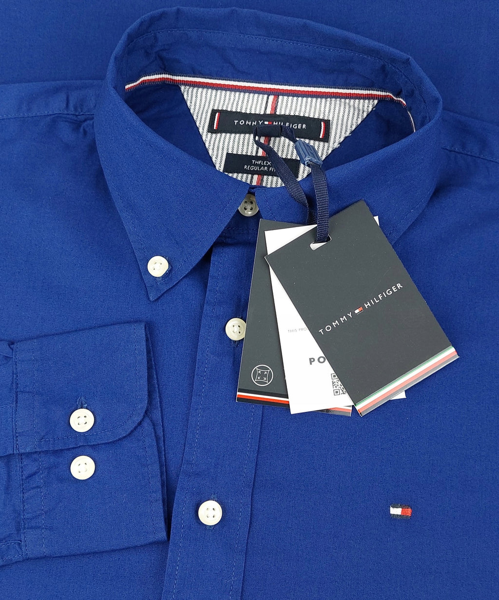 Tommy Hilfiger Granatowa Koszula Męska Elegancka z Kołnierzykiem r. S