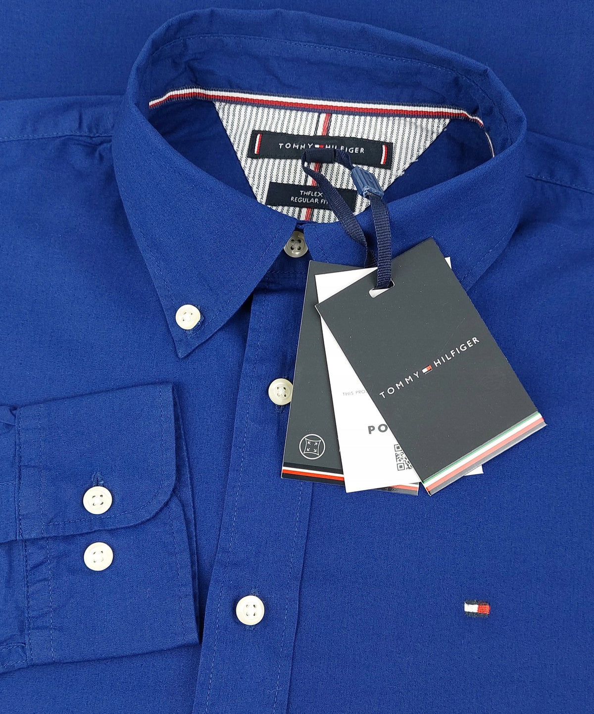 Tommy Hilfiger Granatowa Koszula Męska Elegancka z Kołnierzykiem r. S