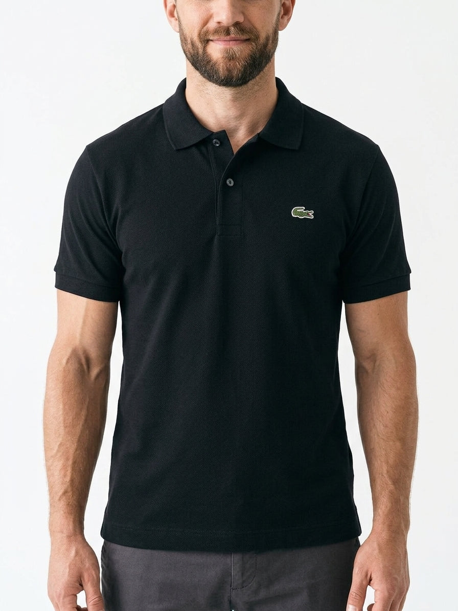 Koszulka Polo Męska Lacoste DH2050 Czarna Regular Fit Krótki Rękaw