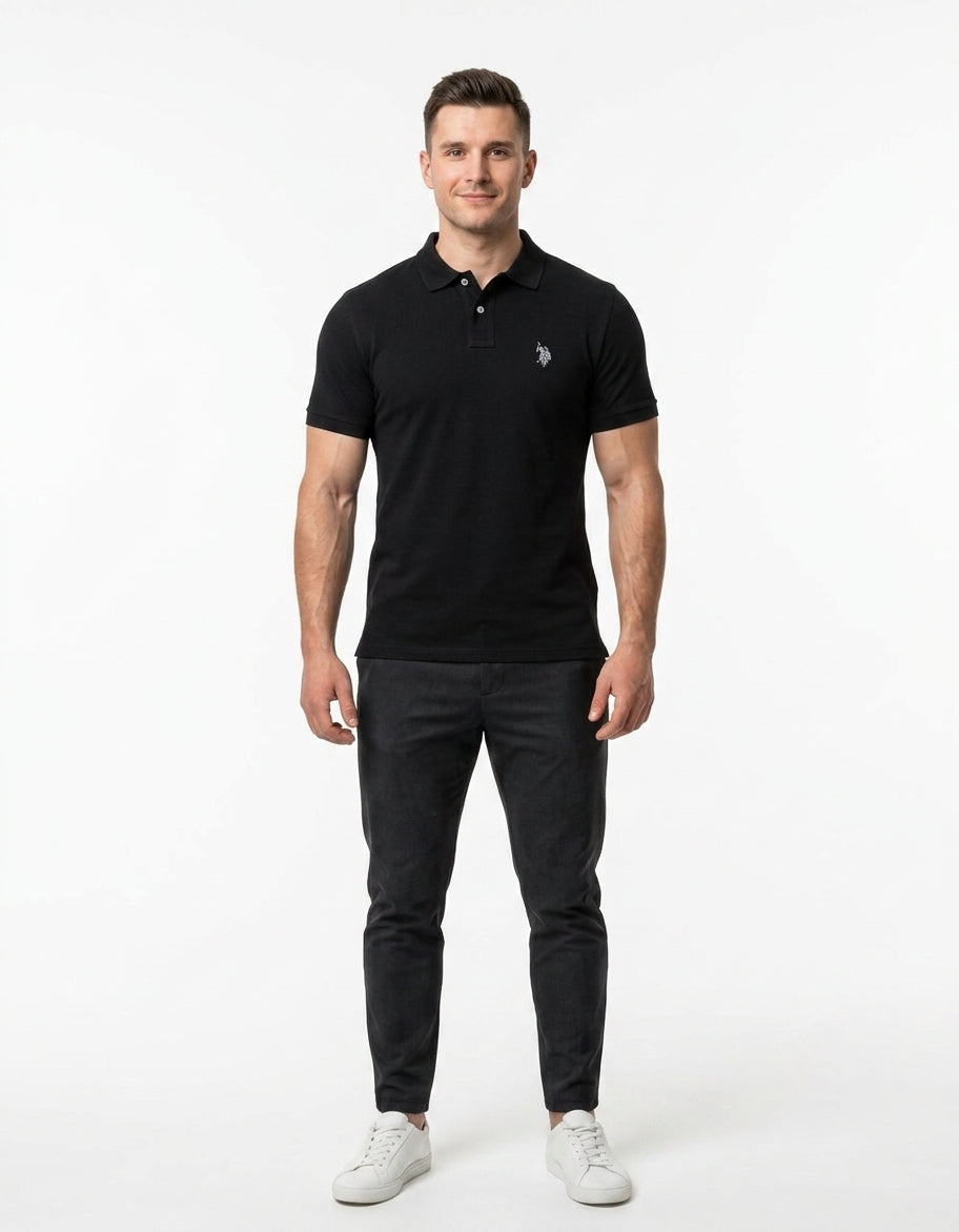 Koszulka U.S. Polo Assn. Męska z Kołnierzykiem Bawłna Dzianina