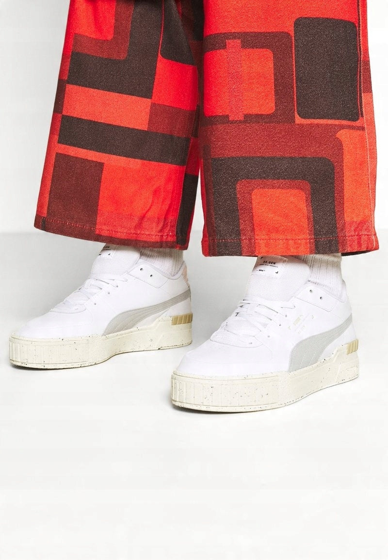 Puma Białe Skórzane Buty Damskie Sportowe Sneakersy na Platformie Cali r.36