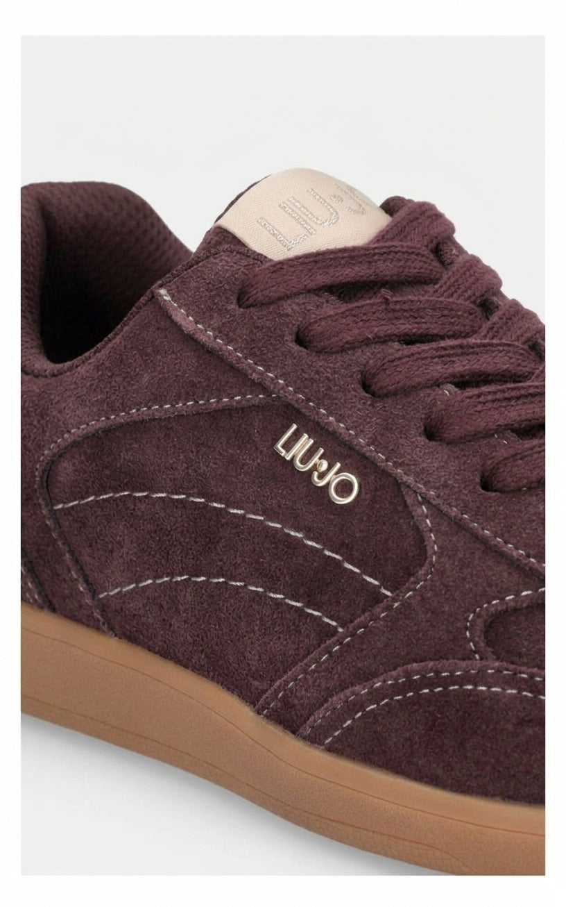 Sneakersy Damskie Liu Jo CONNOR 01 Sportowe Bordowe Zamszowe