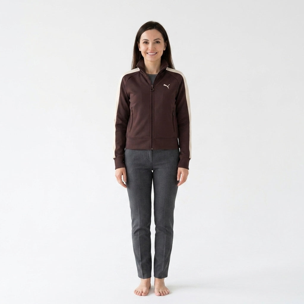 Kurtka Damska Bluza Puma T7 Always On Sportowa Brązowa