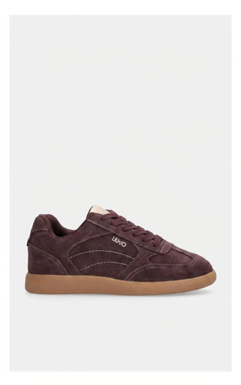 Sneakersy Damskie Liu Jo CONNOR 01 Sportowe Bordowe Zamszowe