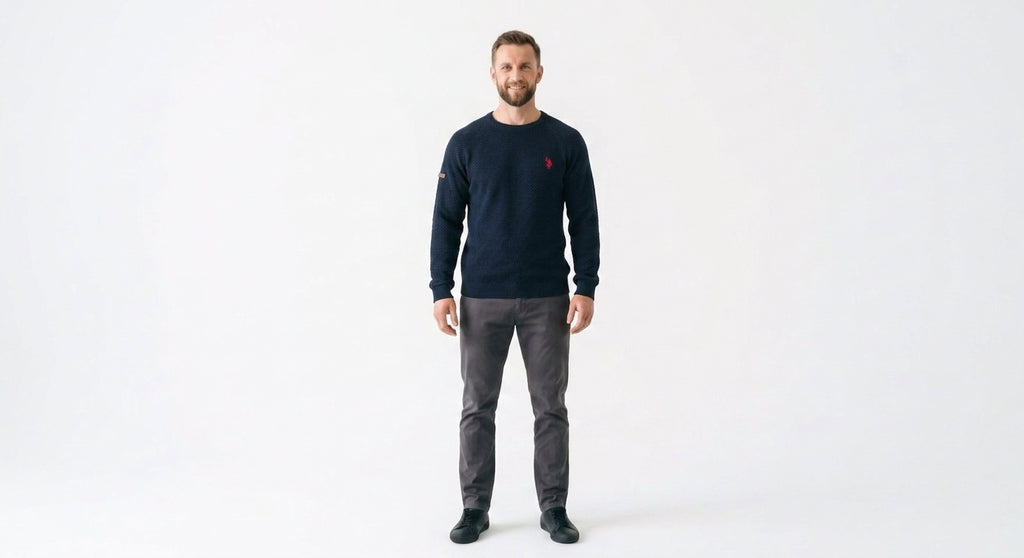 Męska Bluza U.S. Polo Assn. Granatowa Dzianina