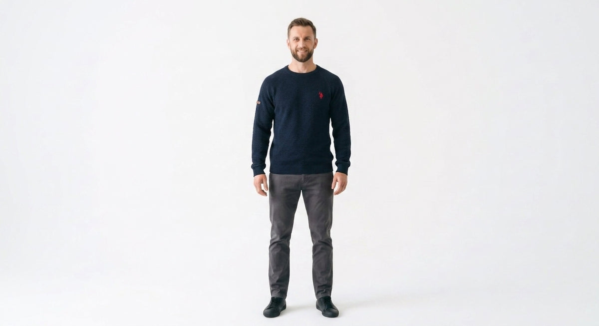 Męska Bluza U.S. Polo Assn. Granatowa Dzianina