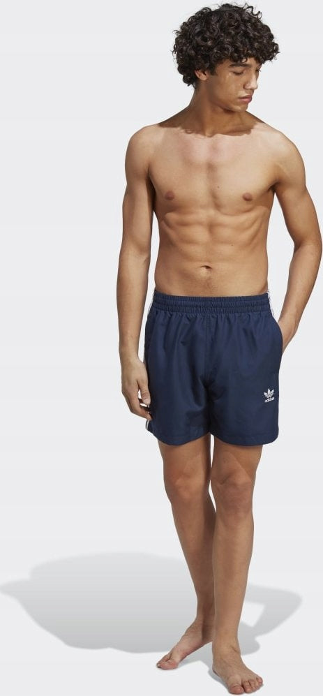 Adidas Granatowe Kąpielówki Chłopięce Materiałowe Wiązane z Logo r.XS