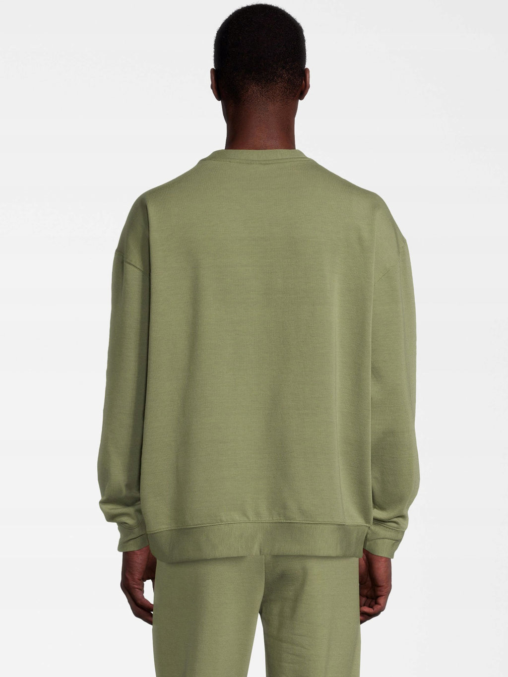 Fila Zielona Bluza Męska Przez Głowę Bez Kaptura Nadruk Logo Oversize