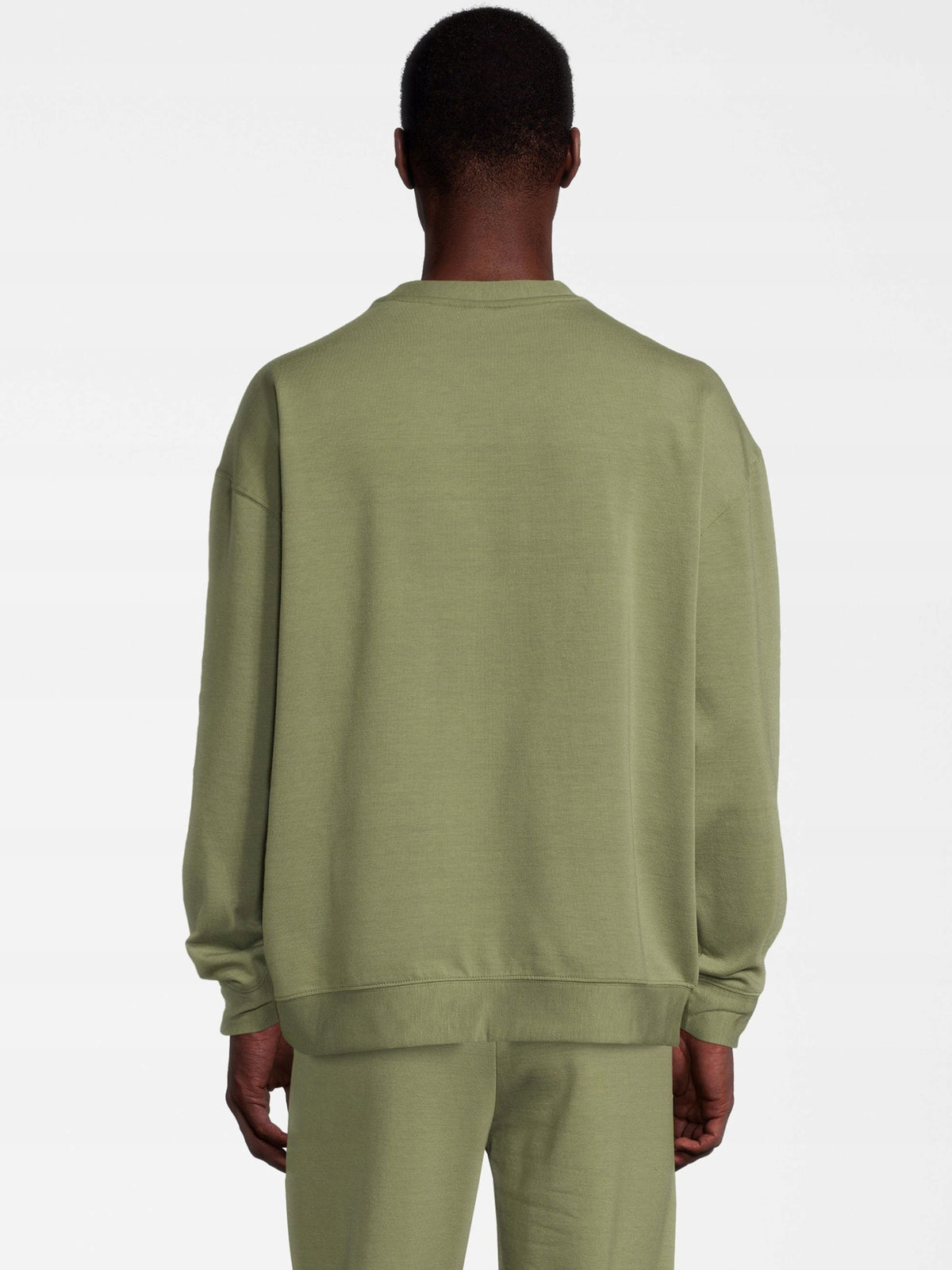 Fila Zielona Bluza Męska Przez Głowę Bez Kaptura Nadruk Logo Oversize