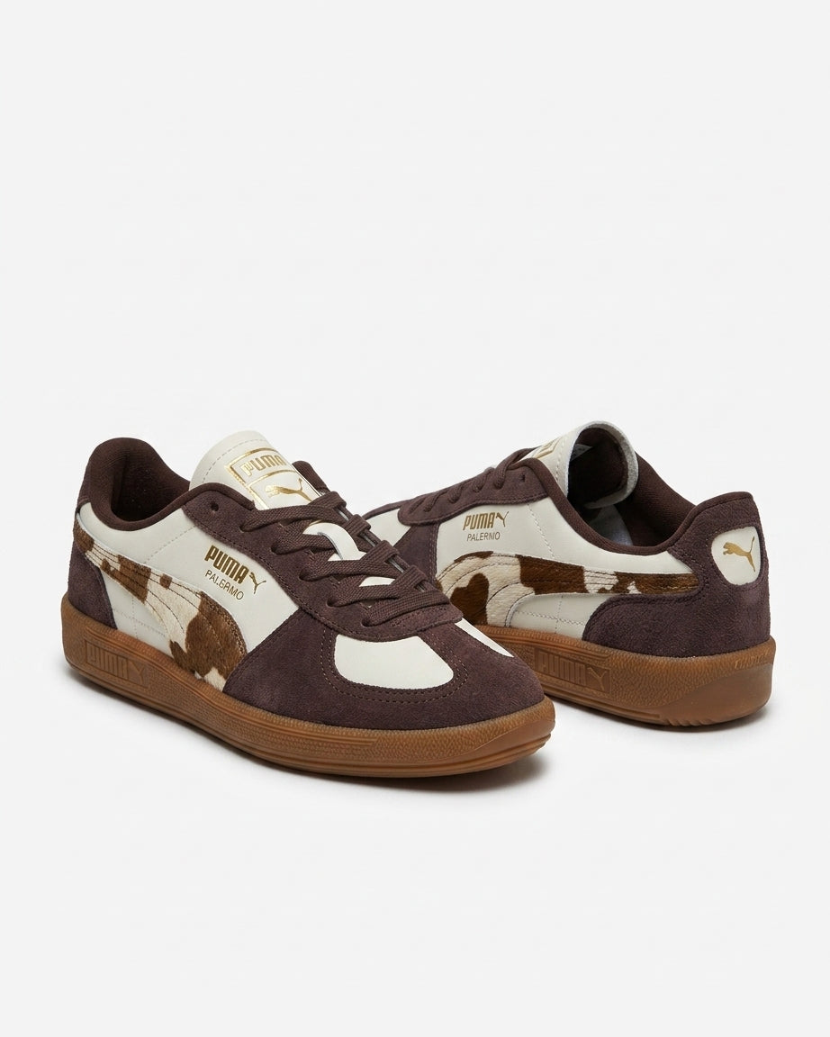 Buty Damskie Puma Palermo Cow 40612901 Sneakers Białe Brązowe