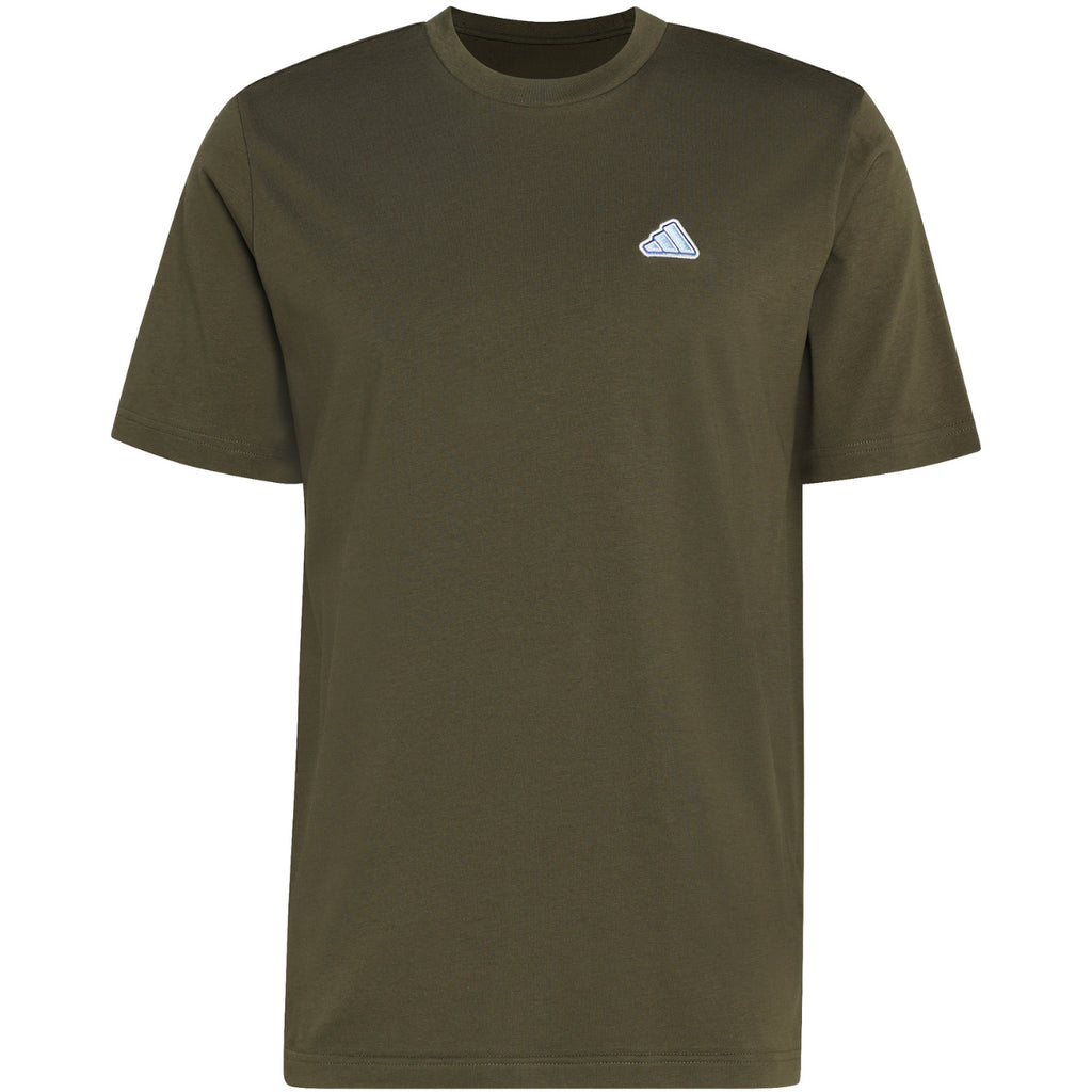 Koszulka Męska Adidas KT4448 Sportowa Oliwkowa Logo Bawełna