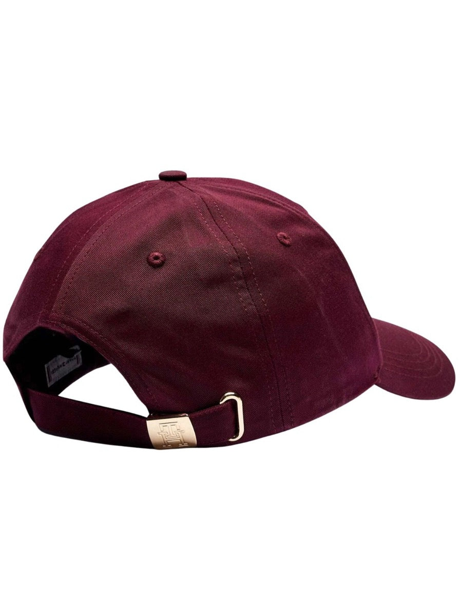 czapka z daszkiem damska Tommy Hilfiger AW0AW16843 burgundowy
