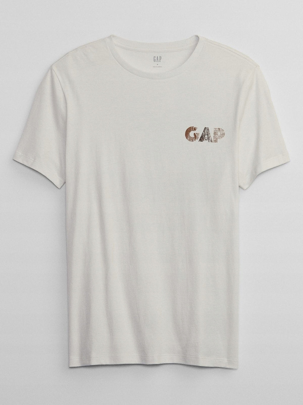GAP Biała Koszulka Męska T-shirt z Logo na Plecach Carls Stone Gray r. S