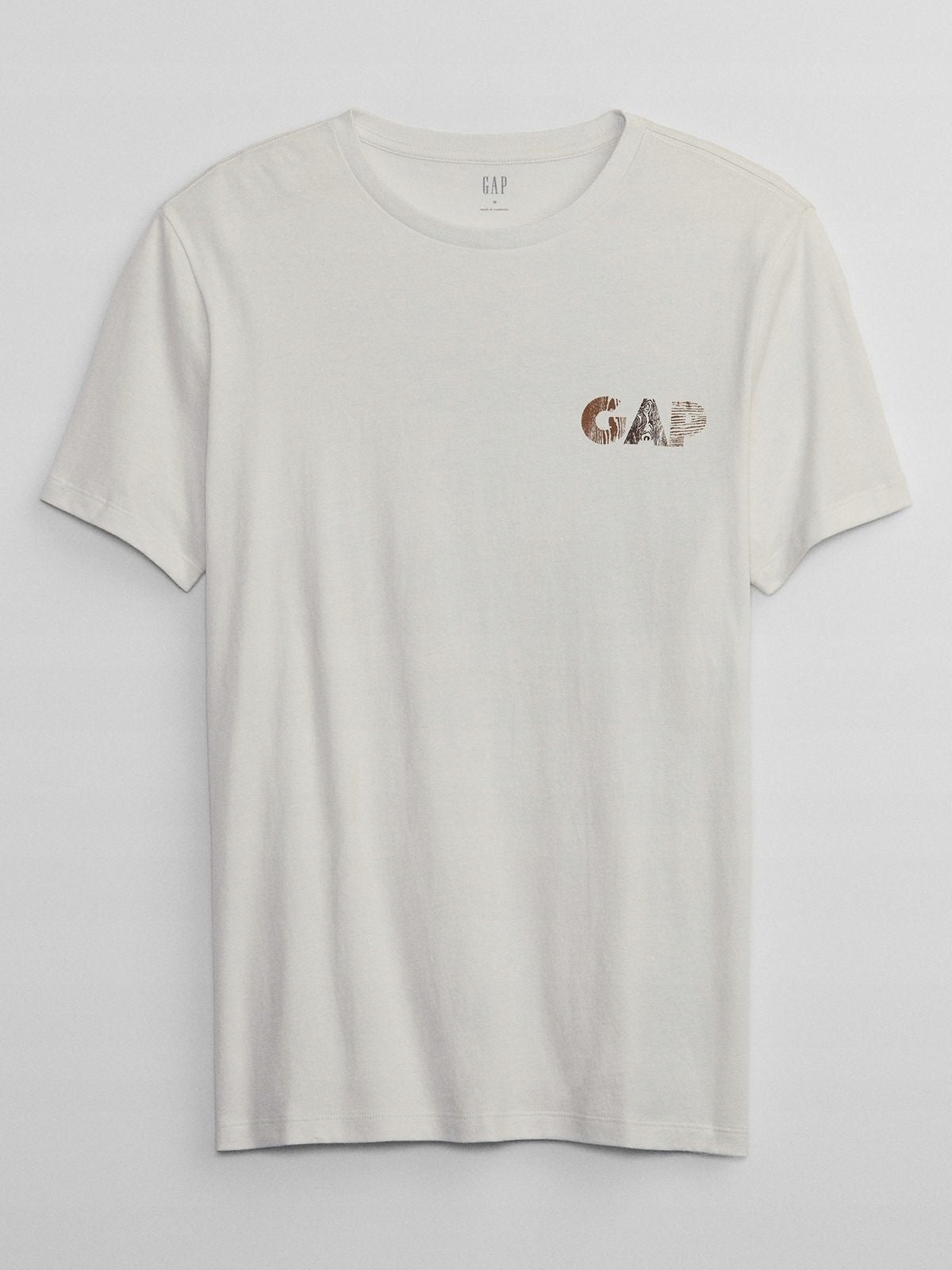 GAP Biała Koszulka Męska T-shirt z Logo na Plecach Carls Stone Gray r. S