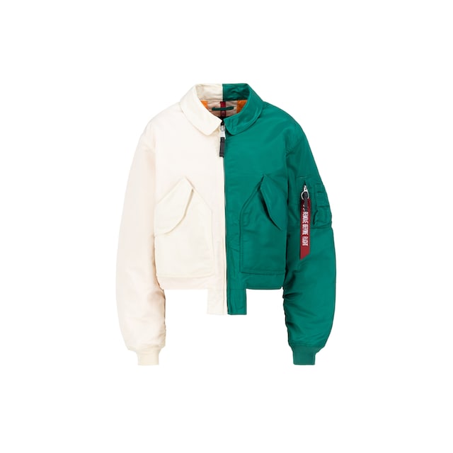Alpha Industries Zielona Kurtk Dmsk Bomberka z Kieszeniami Oversize r.M