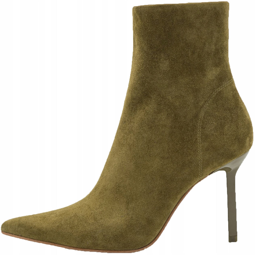Steve Madden Oliwkowe Buty Damski Botki na Szpilce Skórzane Zamszowe Iyanna