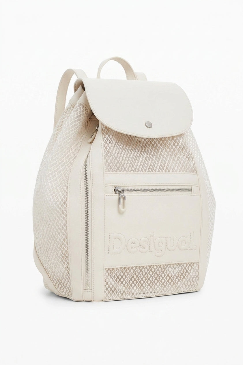 Plecak Damski Desigual Reprise Atenea Mesh Krapina 2.0 W Kolorze Ecru