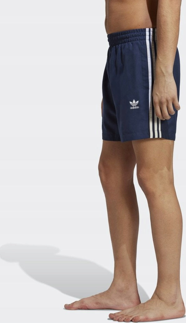 Adidas Granatowe Kąpielówki Chłopięce Materiałowe Wiązane z Logo r.XS