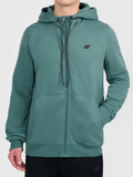 Bluza Męska 4F 4FWAW26TSWSM2737-46S Rozpinana Z Kapturem Zielona