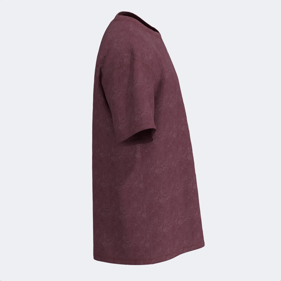 Joma Bordowa Bluzka Męska T-shirt na Krótki Rękaw Logo Haft Casual Bawłna
