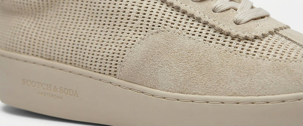 Scotch&Soda Nowe Zamszowe Sneakersy Męskie Beżowe Klasyczne Tkanina