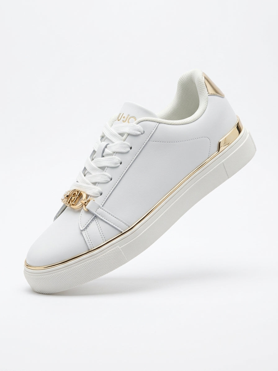 Klasyczne Sneakersy Damskie Liu Jo Kiki 01 Białe Złoto