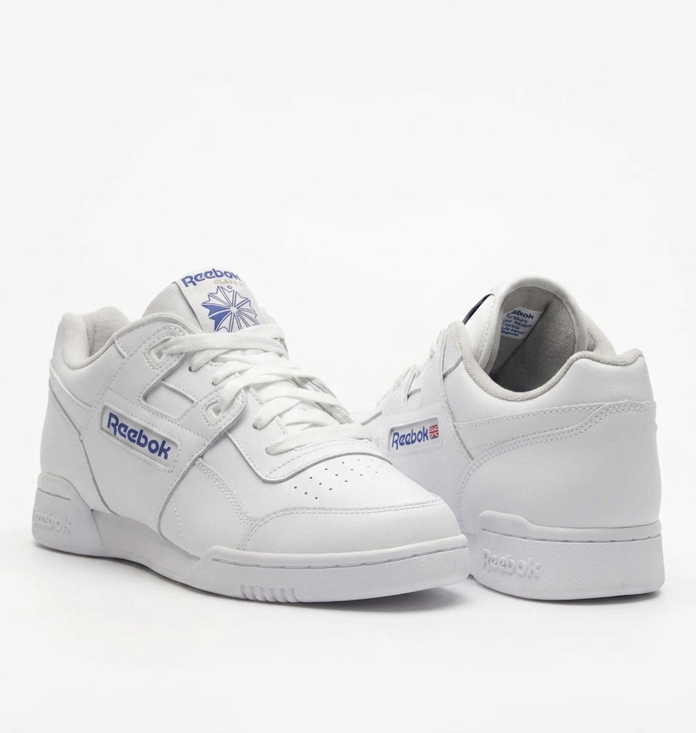 Buty Damskie Reebok Workout Plus Skórzane Sportowe Białe