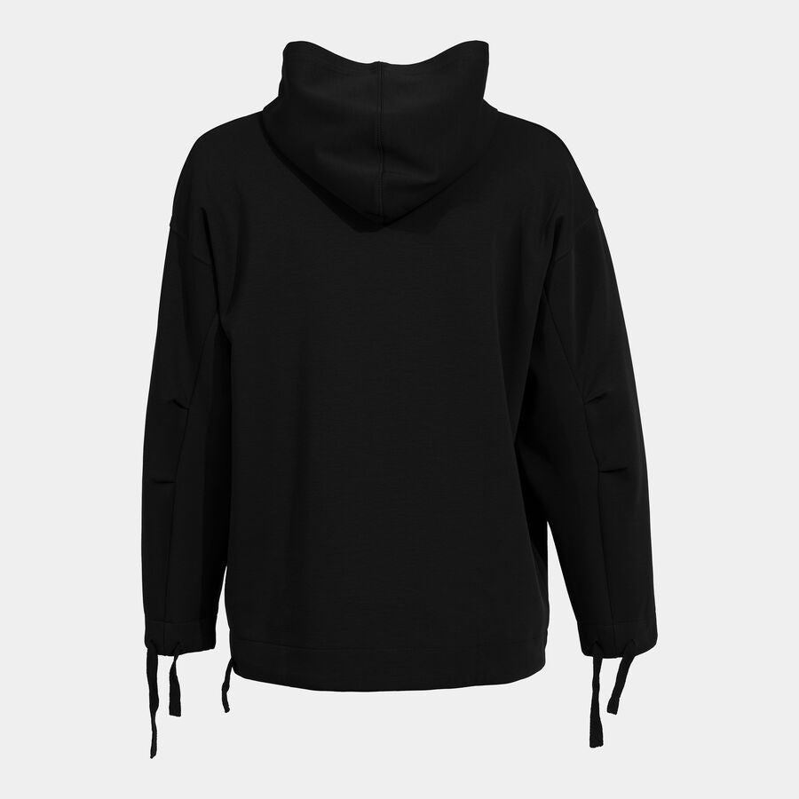 Joma Czarna Bluza Damska Sportowa z Kapturem Przez Głowę Oversize Luźna