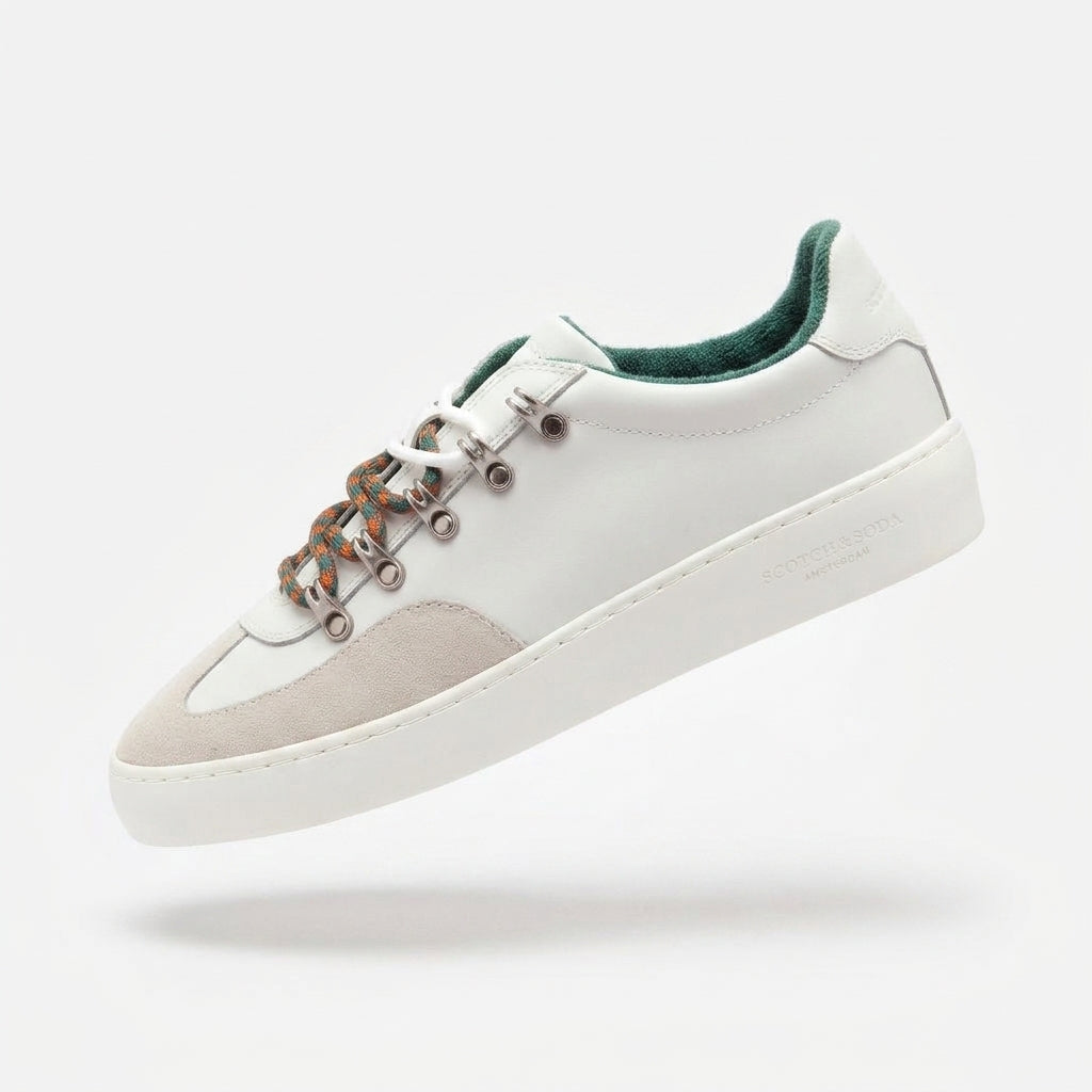 Buty Męskie Skórzane Scotch &amp; Soda Plakka Białe Klasyczne