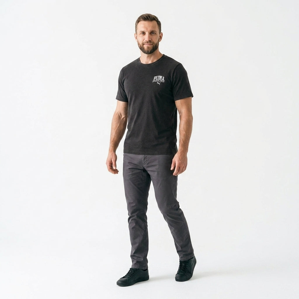 Koszulka Męska PUMA Class Washed Tee Sportowa Czarna Krótki Rękaw