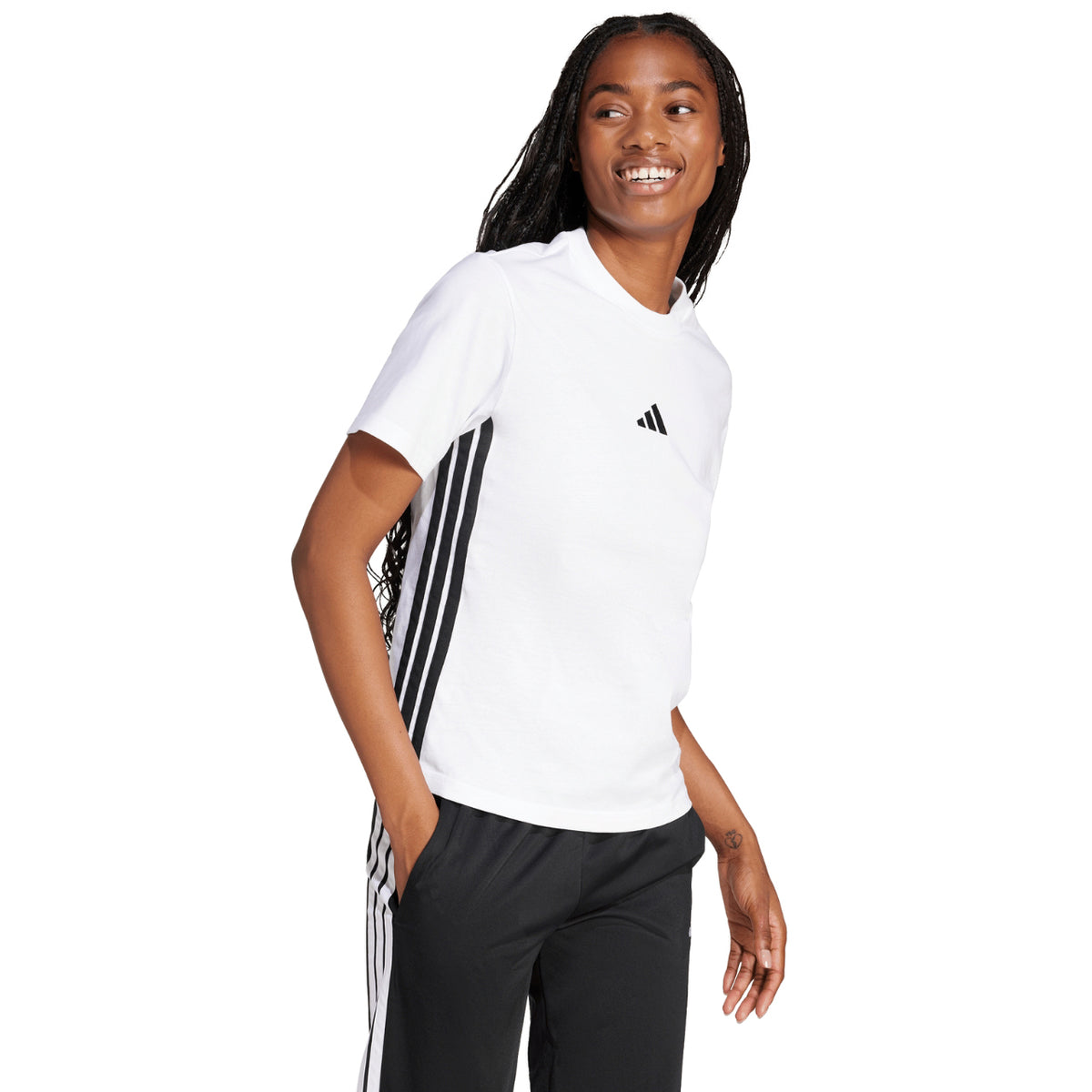 Koszulka Damska Adidas Essentials 3-Stripes Biała JD0844