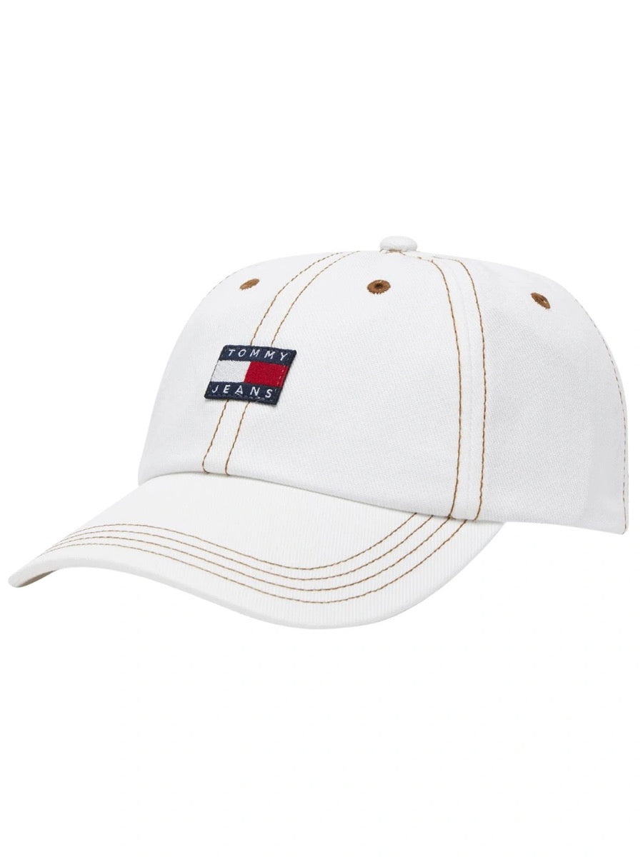 czapka z daszkiem damska Tommy Jeans AW0AW17572 biała