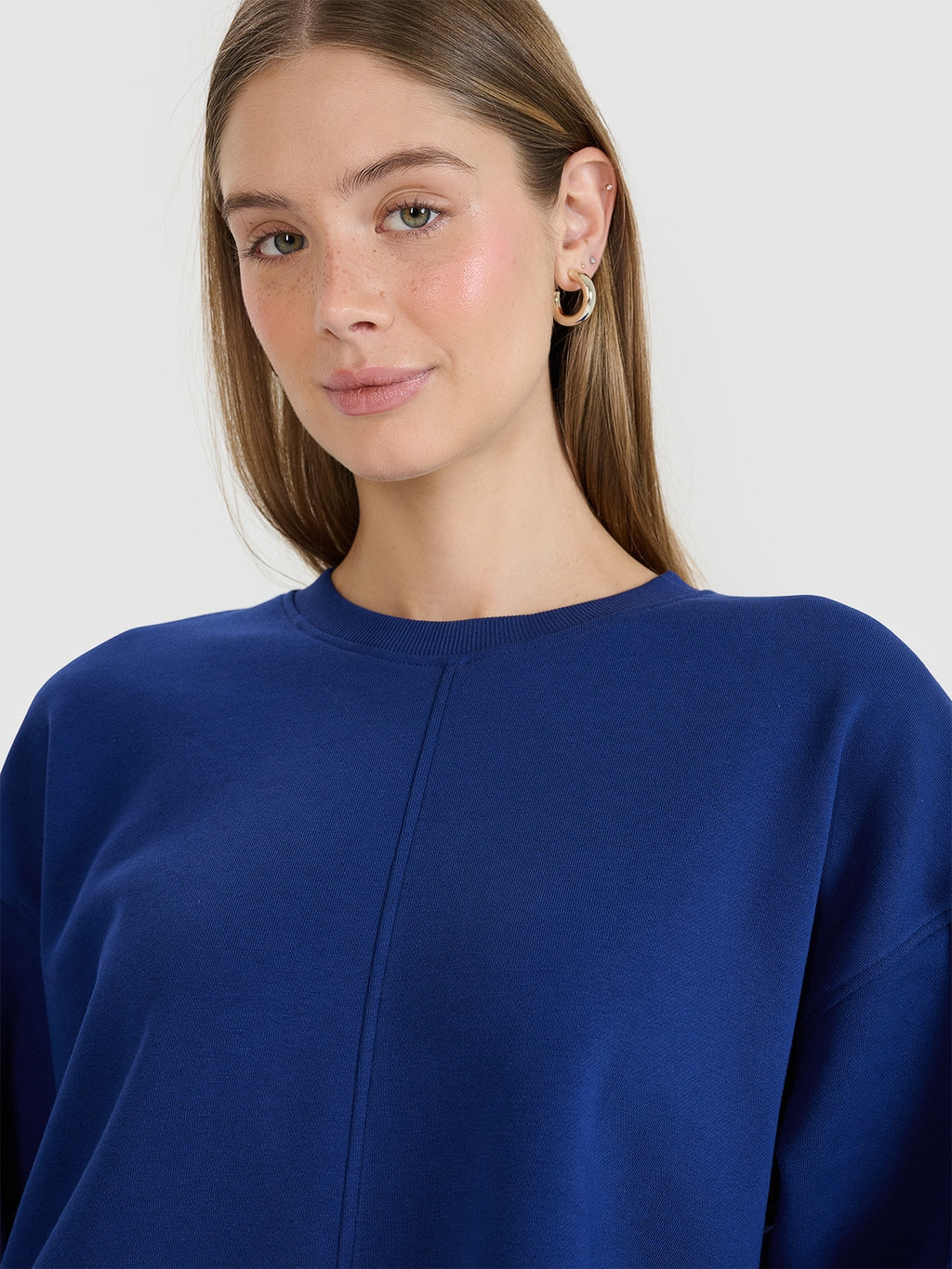 Bluza Damska 4F 4FWSS25TSWSF1543 Sportowa Niebieska Oversize