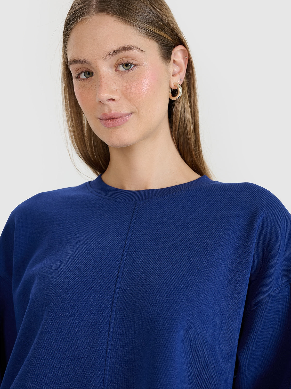 Bluza Damska 4F 4FWSS25TSWSF1543 Sportowa Niebieska Oversize