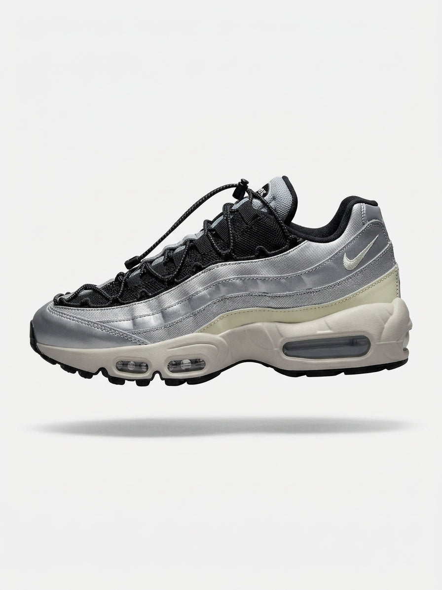 Buty Sportowe Damskie Sneakersy Nike Air Max 95 Toggle Srebrne