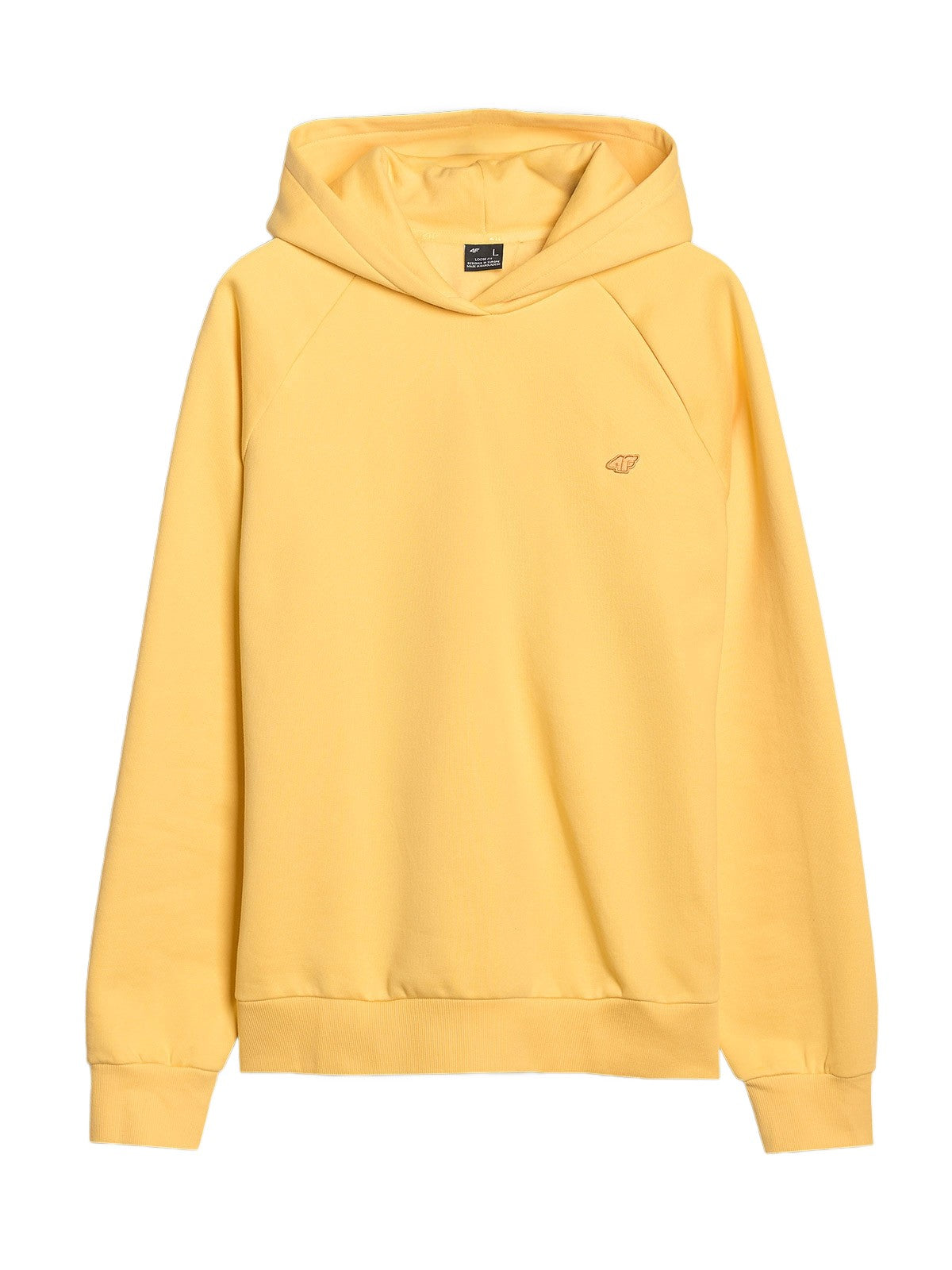4F Żółta Bluza Sportowa z Kapturem Przez Głowę Oversize Unisex