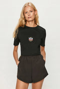 Adidas Czarna Bluzka Damska Sportowy T-shirt z Logo Obcisły GD2266 r. S
