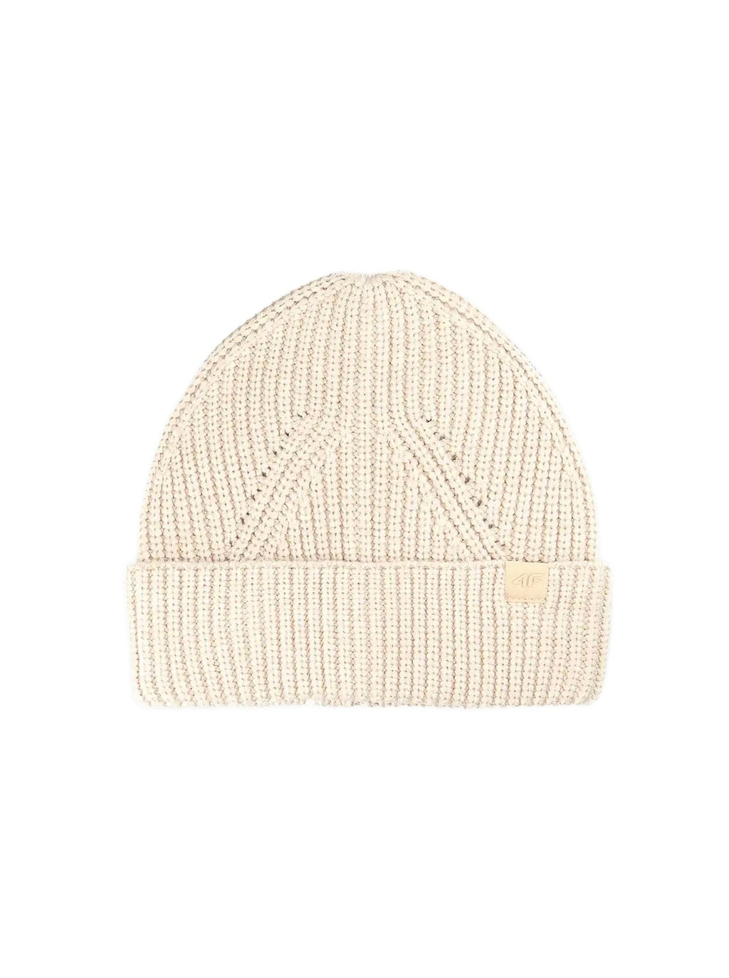 4F Beżowa Czapka Zimowa Naszywka Logo Beanie Ciepła Onesize Unisex