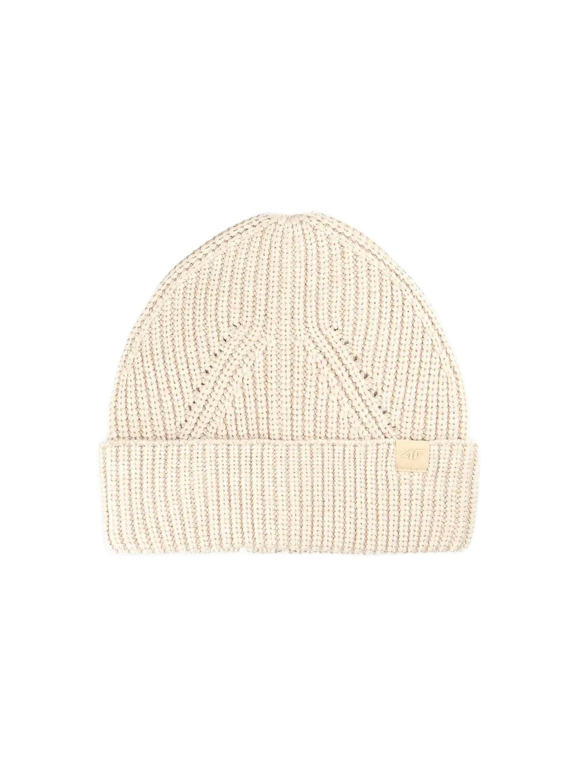 4F Beżowa Czapka Zimowa Naszywka Logo Beanie Ciepła Onesize Unisex