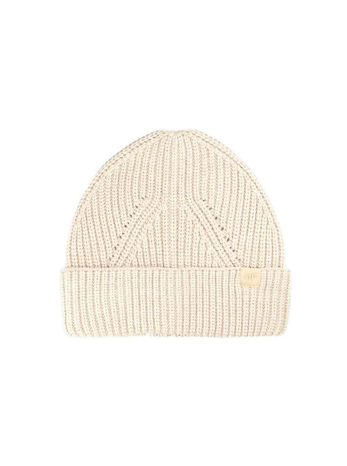 4F Beżowa Czapka Zimowa Naszywka Logo Beanie Ciepła Onesize Unisex
