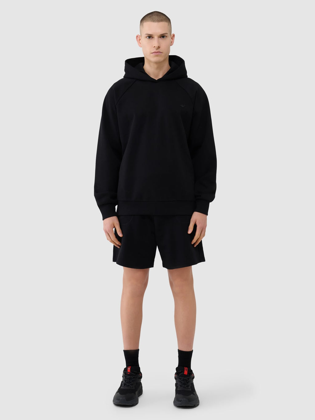 4F Czarna Bluza Sportowa z Kapturem Przez Głowę Oversize Unisex